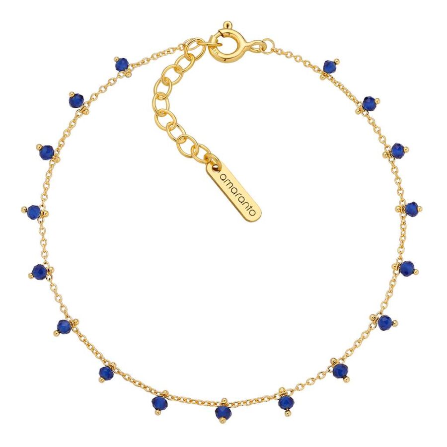 Złota bransoletka Comma Blue z szafirowymi kryształkami