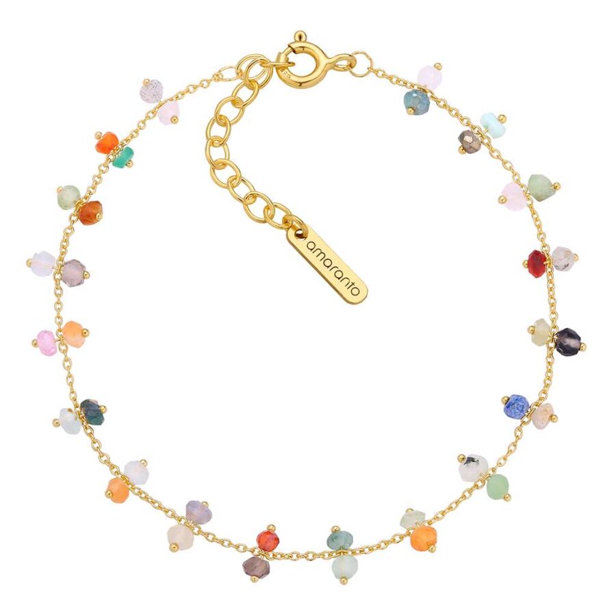 Złota bransoletka Dotty Rainbow z kolorowymi kamieniami