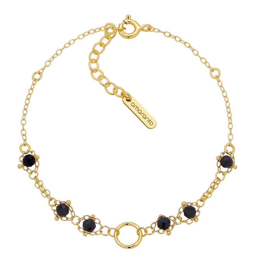 Złota bransoletka Lea ze spinelem i karmą