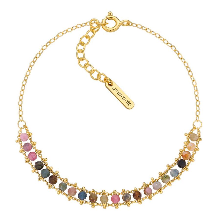 Złota bransoletka Mia z turmalinem